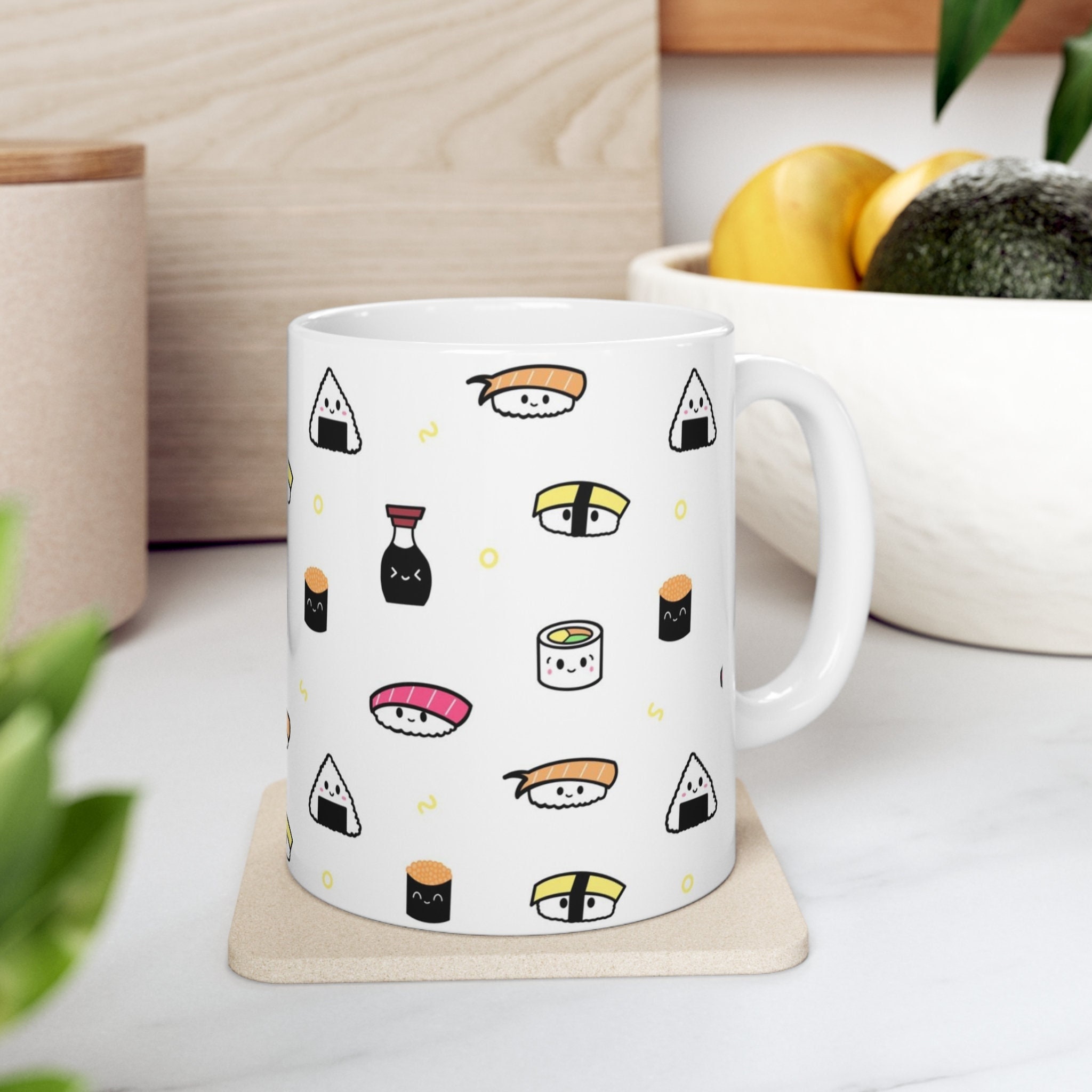 Ilustración De Personaje Lindo De Sushi Japonés De Arroz En Una Taza De 214584 12360