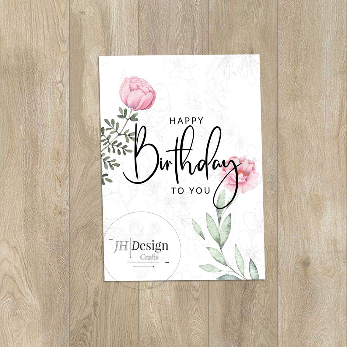 Elegante Geburtstagskarten mit rosa Rosen Druckbar 7x5  Etsy