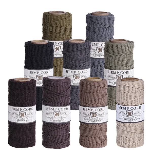 3 Hemp Cord Spools - You pick colors! Save 15% off Regular Price - Hemptique Crafting Twine, String for Macrame, Jewelry Making, Beading