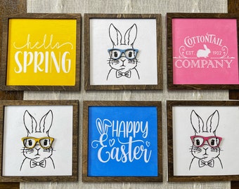Easter Decor, Easter Tiered tray decor, mini Easter signs, love, happy Easter, hoppy Easter,