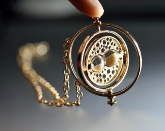 Turner Time Necklace, Wizard Time Travel Necklace, Vintage Hourglass Necklace, Gift, Time travel Pendant