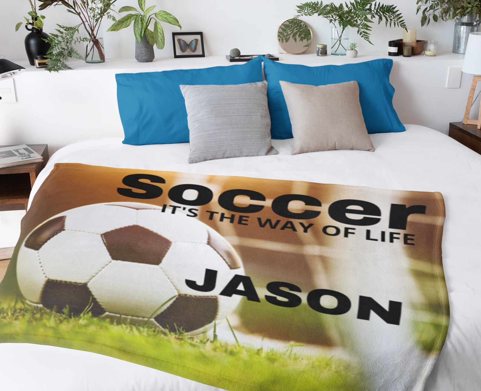PERSONALIZED Soccer Blanket Soccer Gift Youth Soccer Player Etsy