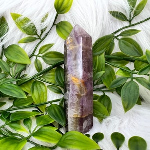 Pink Fluorite Tower - Magenta Pink Fluorite Generator - 3.58&quot; Dark Pink Fluorite Point - 110g Magenta Pink Purple Fluorite Tower