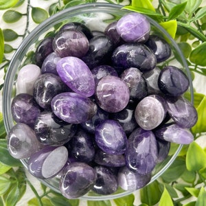 Amethyst Tumble Stone - Small Tumbled Amethyst Stone - Amethyst Tumbled Stone - Polished Amethyst Pocket Stone - Dream Amethyst Pebble Stone