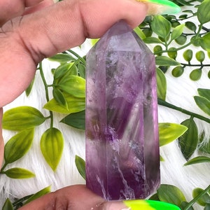 Pink Watermelon Fluorite Tower - Pink Rainbow Fluorite Generator - 2.4&quot; Watermelon Rainbow Fluorite Point - 72g Watermelon Fluorite Obelisk