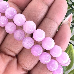 Kunzite Bracelet - 8MM Kunzite Gemstone Bracelet - Grade AAA Kunzite Beaded Bracelet - Genuine Kunzite Crystal Bracelet - Kunzite Jewelry