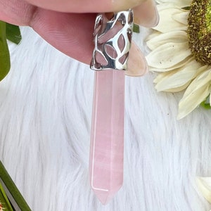 Rose Quartz Pendant - 66MM Rose Quartz Gemstone Pendant Point - High Quality Rose Quartz Necklace Pendant - Rose Quartz Point Jewelry