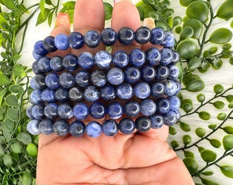 Sodalite bracelet - 8mm sodalite gemstone bracelet - blue sodalite crystal bracelet - sodalite beaded bracelet - natural sodalite beads