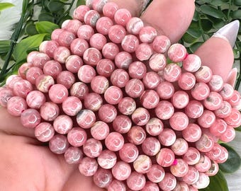 Rhodochrosite bracelet - 6mm rhodochrosite gemstone bracelet - high quality rhodochrosite bracelet - pink rhodochrosite beaded bracelet