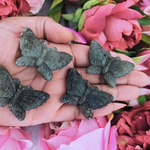 Labradorite Butterfly - 1.8&quot; Labradorite Crystal Butterfly -  Polished Labradorite Carved Butterfly - Hand Carved Crystal Butterfly