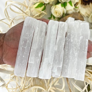 Selenite wands - raw selenite stick - 4 inch selenite logs - selenite blades - natural selenite crystal wand bars - white selenite - cleanse