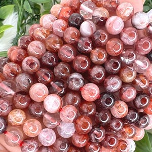 Fire quartz bracelet - 8mm fire quartz gemstone bracelet - high quality fire quartz crystal bracelet - red hematoid quartz - fire hematoid