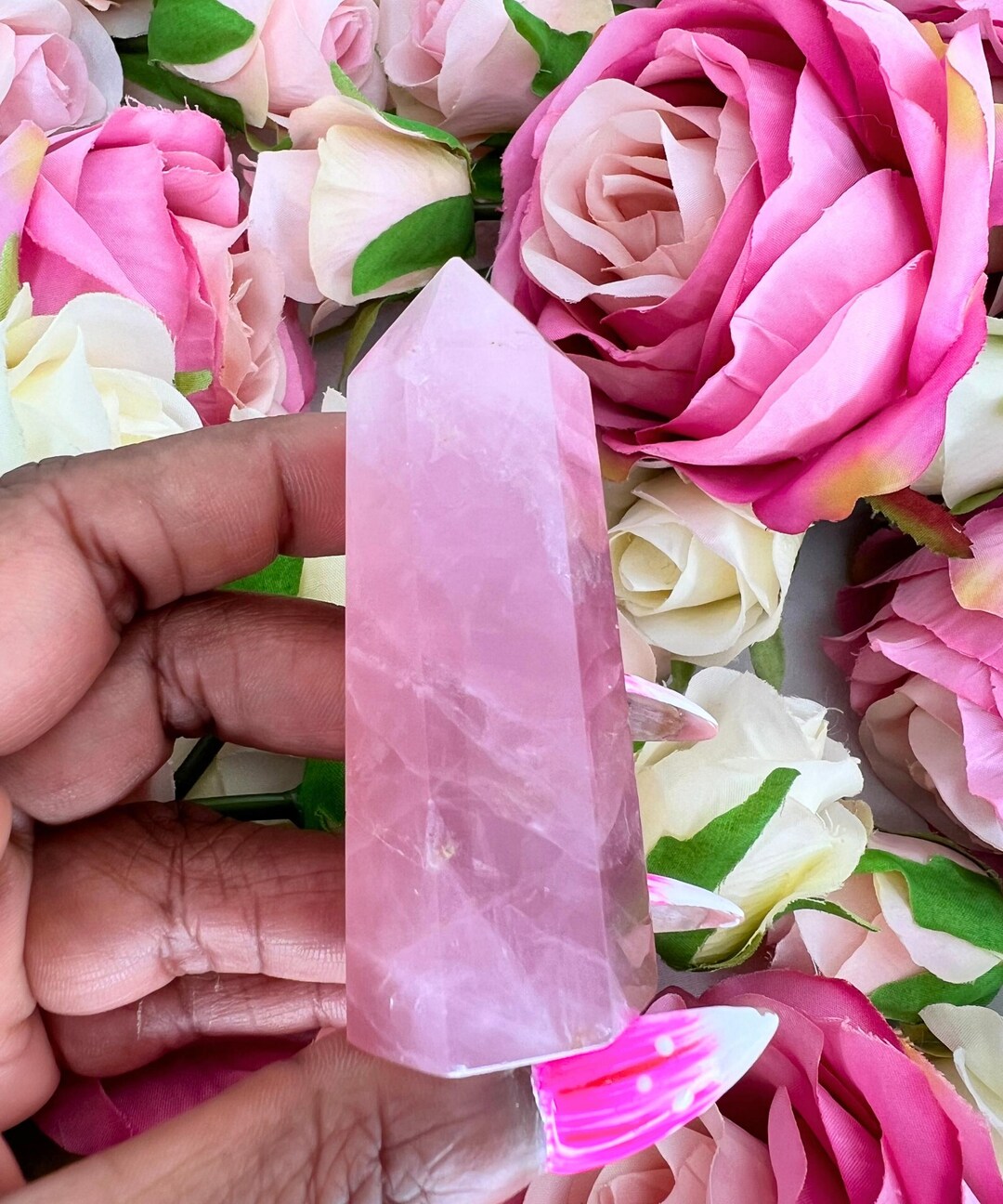 Rose Quartz Tower - 2.8” Rose Quartz Generator - High Quality Rose ...