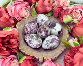 Pink Tourmaline Egg - Rubellite Egg - Ruby Tourmaline Egg - 57-69MM Rubellite Red Tourmaline Egg Carving - Pink Tourmaline Rubellite Eggs