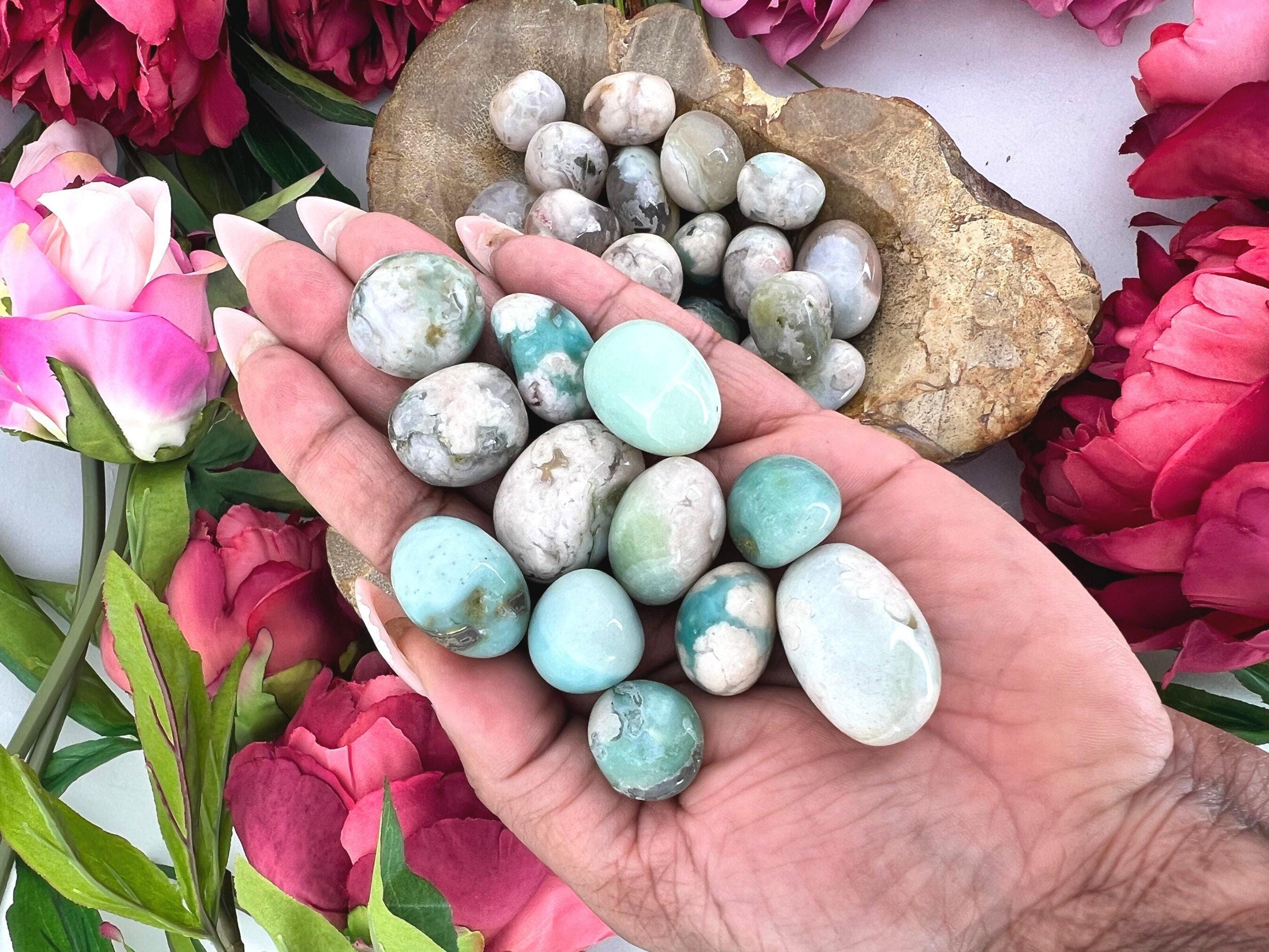 Green Flower Agate - Etsy Green Flower Agate - Etsy