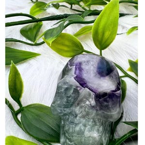 Rainbow fluorite skull - 2" rainbow fluorite crystal skull - natural rainbow fluorite gemstone skull - purple fluorite carved crystal skull