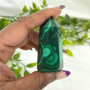 Malachite Tower - 2.3&quot; High Quality Malachite - Malachite - AAA Malachite Tower Point Generator - Green Malachite - Genuine Malachite