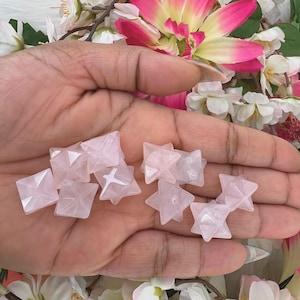 Rose Quartz Merkaba - Rose Quartz Crystal Merkaba - 1/2&quot; Rose Quartz Merkaba Star - 13MM Natural Rose Quartz Merkaba - Rose Quartz Merkabah