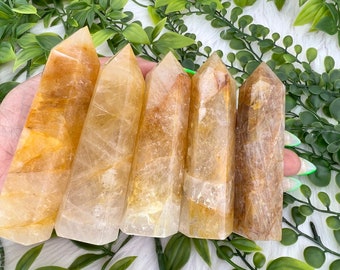Golden Healer Quartz Tower - Natural Golden Healer Quartz Generator - Golden Healer Point - 3 Sizes - Golden Healer Obelisk - 3.4" - 4.10"