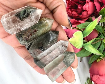 Garden Quartz Tower - Unique Garden Quartz Generator - Lodolite - Garden Quartz Point - SELECT ONE - Inclusion Quartz - Phantom Quartz