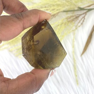 High grade smoky quartz freeform - polished smoky quartz geometric freeform - 54mm gemmy smoky quartz - 102g smoky quartz with rainbows - a