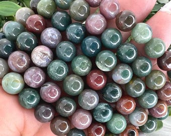 Ocean jasper bracelet - 8mm ocean jasper beaded bracelet - natural ocean jasper crystal bracelet - ocean jasper gemstone stretch bracelet