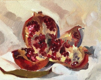 Oil still life, Pomegranate