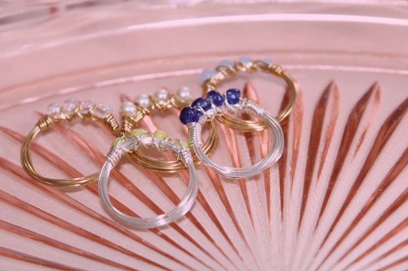 blue 4 bead ring