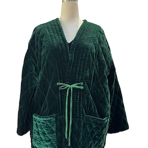 Hand-stitched Silk Velvet Jacket, Quilted Silk Velvet Coat for Women and Men, Custom-Made in Various Colors in Vietnam