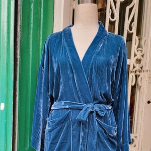 Natural Silk Velvet Night Robe/Kimono, Long Cardigan, Duster, Oversized Jacket, Various Chosen Colors and Custom Sizes for Men and Women