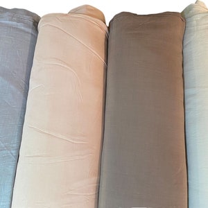 Light Silk Linen Fabric, Soft and Smooth Linen Fabric by Yard/Meter, Solid Linen Yarn Fabric, Plain Lightweight Linen for Summer Clothes.