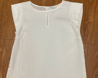 100% Pure Silk Top for Women/Girls/Female, Simple Minimalist Natural Mulberry Silk Blouse, Short Sleeve Shirt Made in Vietnam