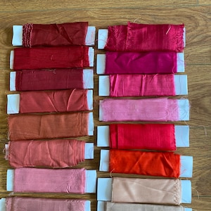 Pack of 10 Vietnam Natural Habotai Silk Ribbons 5x33"/12x85 cm, 10x33"/25x85 cm, Custom Size Habotai Silk Scraps with Hand-Torn Raw Edges