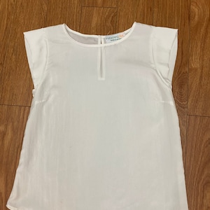 100% Pure Silk Top for Women/Girls/Female, Simple Minimalist Natural Mulberry Silk Blouse, Short Sleeve Shirt Made in Vietnam
