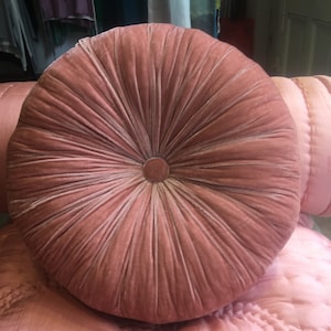 Round Silk Velvet Pillowcase, Pumpkin Cushion Cover, Decorative Pillowcase Handmade in Vietnam