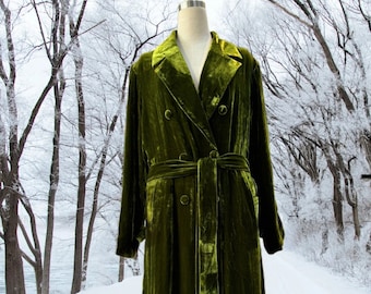 Silk Velvet Jacket/Coat for Women & Men, Long Silk Velvet Duster/Cardigan with Silk Lining, Custom-Made in Various Sizes and Colors.