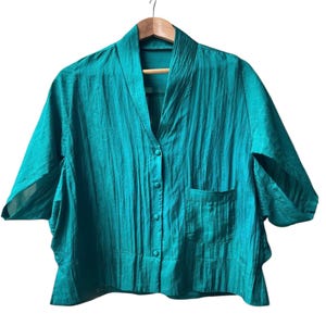 Super Comfortable Silk Top for Woman/Girl/Female, Summer Short Sleeve Shirt, Simple Minimalist Natural Mulberry Silk Blouse, Made in Vietnam