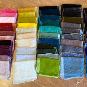 Silk Velvet Scraps 10x10/5x10/5x20/5x45/10x45, Velvet Ribbon, Velvet pieces for Craft/Doll Dress/Scrunchies/Quilting, Various Sizes zdjęcie 1