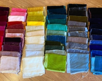 Zijde fluweel kladjes 10x10"/5x10"/5x20"/5x45"/10x45", fluwelen lint, fluwelen stukken voor ambacht/poppenjurk/scrunchies/quilten, verschillende maten