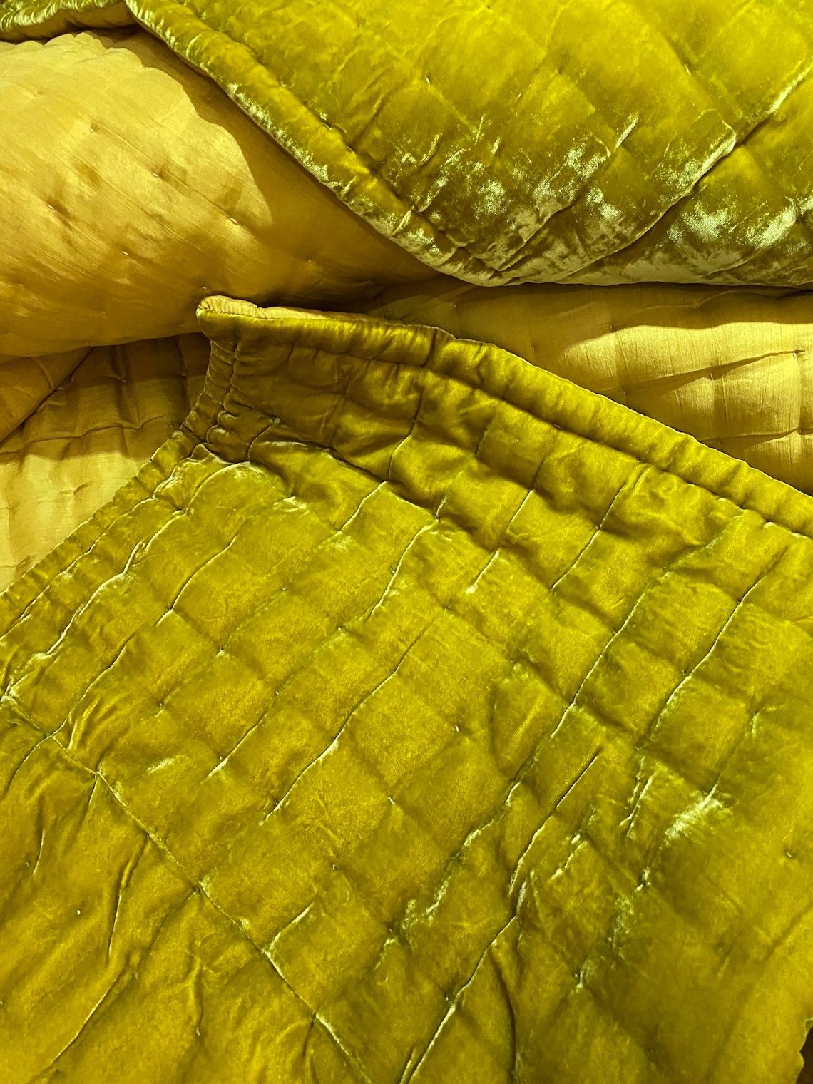 Natural Silk Velvet Quilt Handstitched Etsy