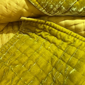 Natural Silk Velvet Quilt,  Hand-stitched Bedspread/Blanket/Duvet/Comforter/Bed Cover, Full/Queen/King/Custom size Handmade in Vietnam