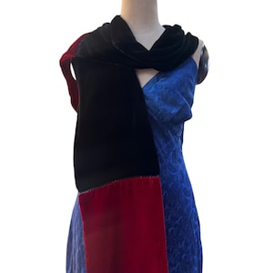 Hand-Stitched Luxury Silk Velvet Scarf for Women, Long Silk Velvet Shawl, Small Size Silk Velvet Wrap Made in Vietnam in Various Colors.