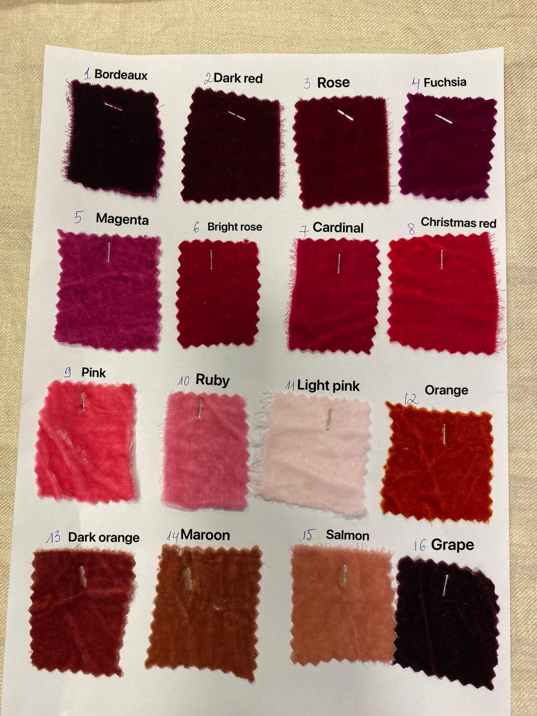 Silk Lacket Sample Silk and Silk Velvet Samples for Official Orders - by ...