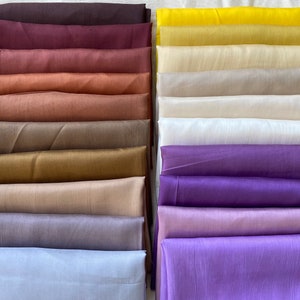 100 % Mulberry Silk Fabric by the Yard/Meter, Vietnam Natural Mulberry Silk, Pure Silk Fabric for Sleeping Wear/Clothing, Choose your colors zdjęcie 1