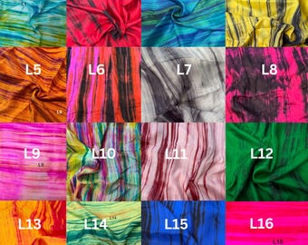 100% handgeverfde pure zijde, 14 mm dik – 90 cm breed | Gebonden en geverfde moerbeizijden doek per meter om te naaien, sjaals, jurken en knutselen