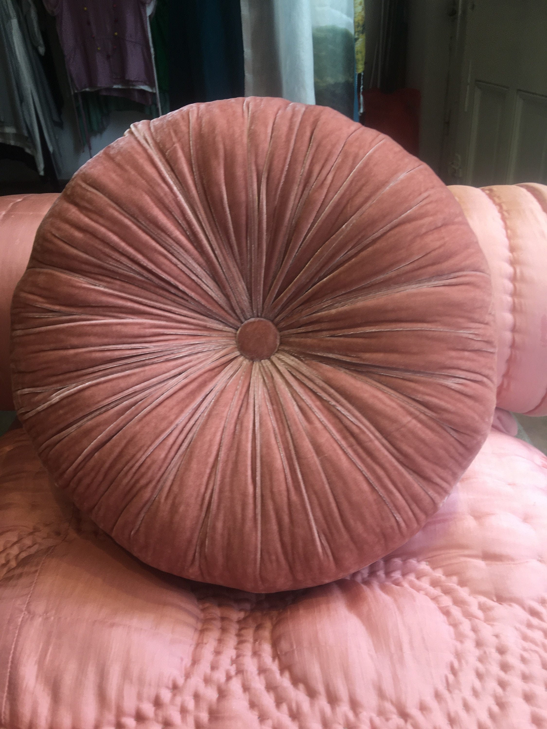 Round Silk Velvet Pillowcase Pumpkin Cushion Cover Etsy