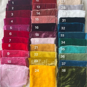 Silk Velvet Scraps 10x10/5x10/5x20/5x45/10x45, Velvet Ribbon, Velvet pieces for Craft/Doll Dress/Scrunchies/Quilting, Various Sizes zdjęcie 5