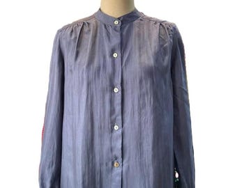 100% Pure Mulberry Silk Blouse for Women: Elegant Long Sleeve Top