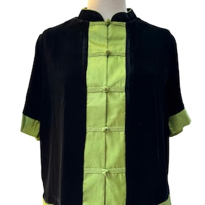 Short Sleeve Silk Velvet Blouse for Women with Chinese Collar and Buttons, Custom-Made in Vietnam