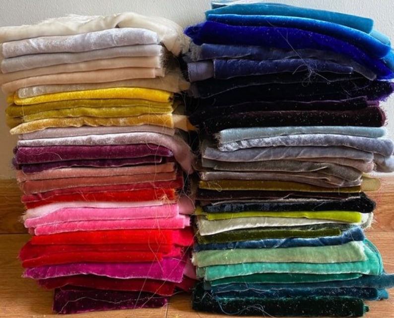 Silk Velvet Fabric by the Yard/meter Choose Your Colors Etsy